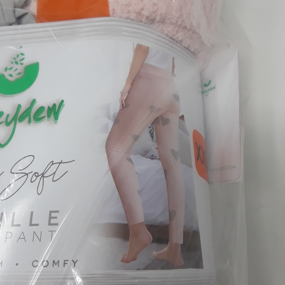 Honeydew Super Soft Chenille PJ Pajama Legging Pant Hearts NWT XXL 2XL - Picture 6 of 11